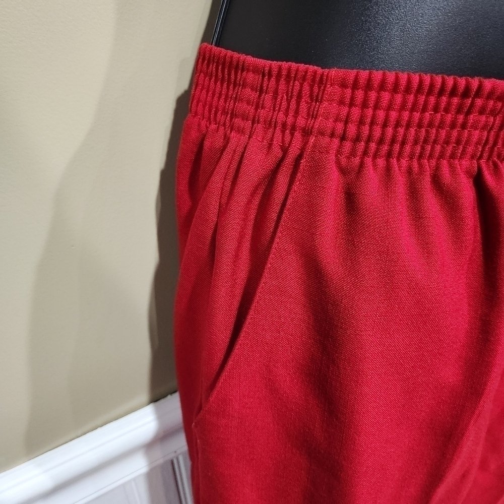 Covington Petite Red Crop Dress Pants with Pull-on Casing Waistband Size 8P - Picture 7 of 9